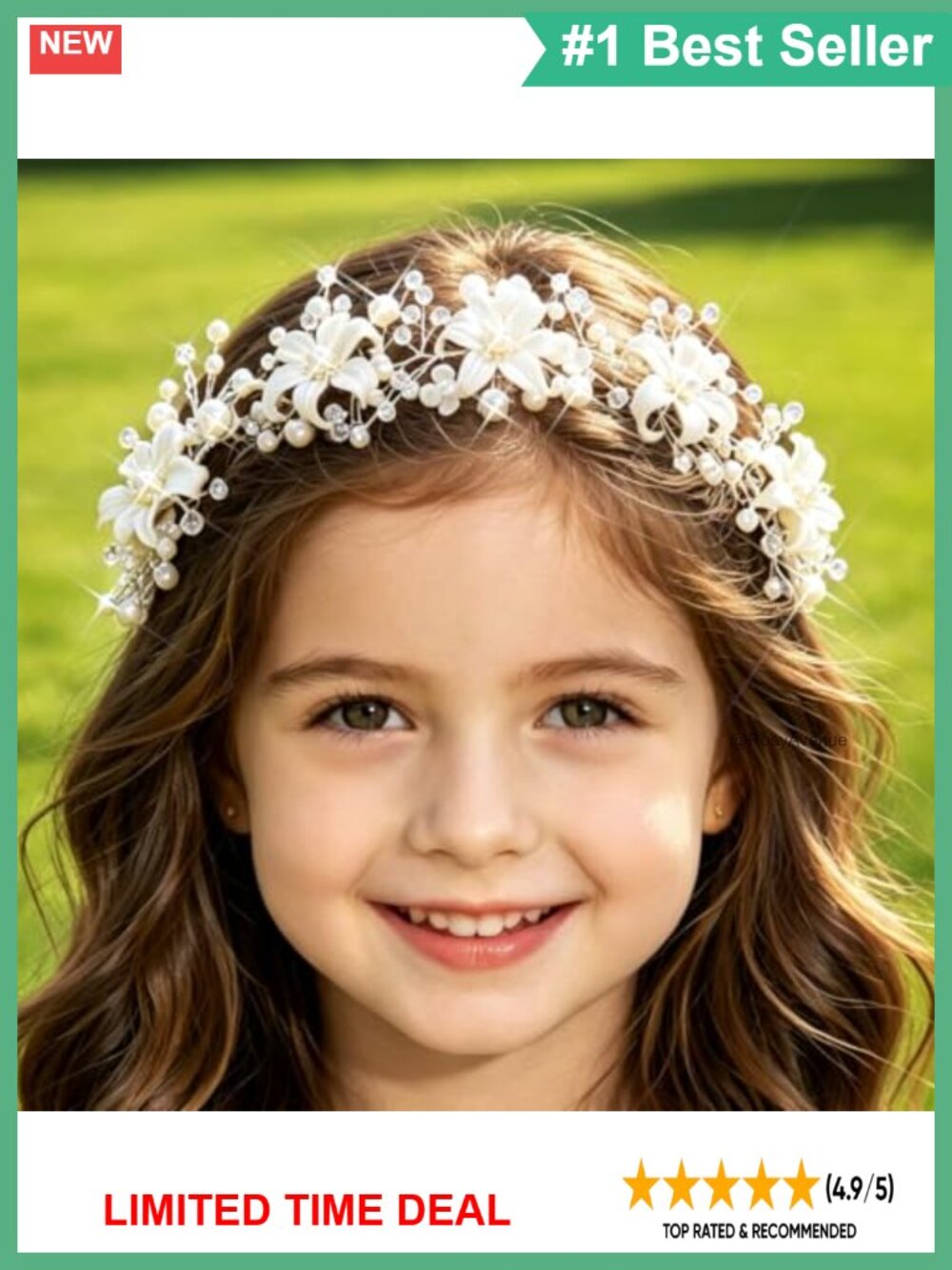 Pearl Butterfly Headband Flower Girl First Communion Hair Accessory